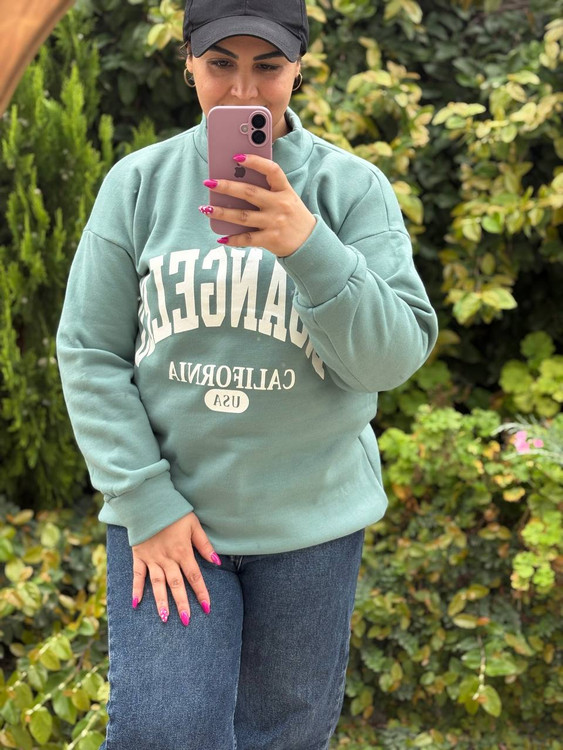 خرید انلاین دورس نیم زیپ جلو طرحدار استایل اسپرت و راحت