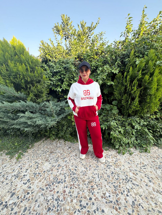 خرید هودی با شلوار تو کرکی کلاه دار