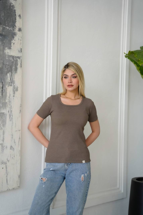 قیمت تیشرت استین کوتاه کبریتی یقه خشت