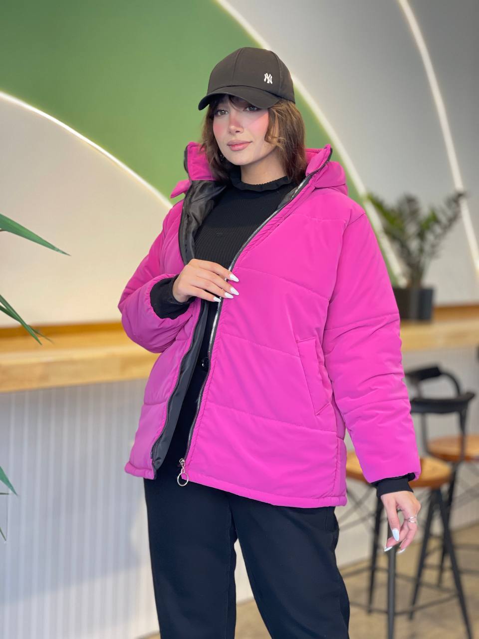 خرید انلاین کاپشن سیلیکونی زنانه کلاه دار