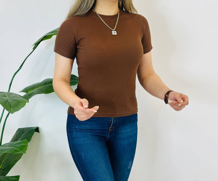 خرید انلاین تیشرت کبریتی زنانه استین کوتاه