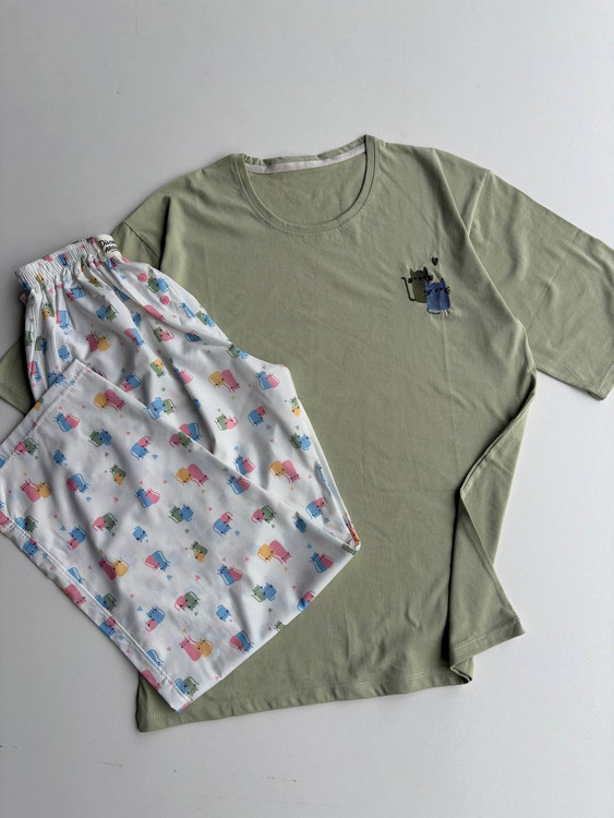 ست تیشرت لانگ و شلوار بگ زنانه