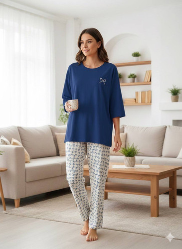 ست تیشرت لانگ و شلوار بگ زنانه