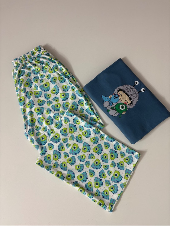 قیمت تیشرت لانگ و شلوار بگ زنانه مدل عروسکی چاپی