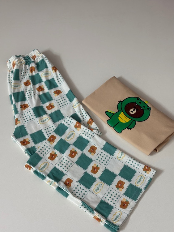 خرید تیشرت لانگ و شلوار بگ زنانه مدل عروسکی در طرح و رنگ مختلف