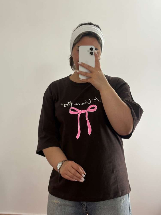 خرید انلاین تیشرت لانگ زنانه مدل استین کوتاه جنس نخ پنبه