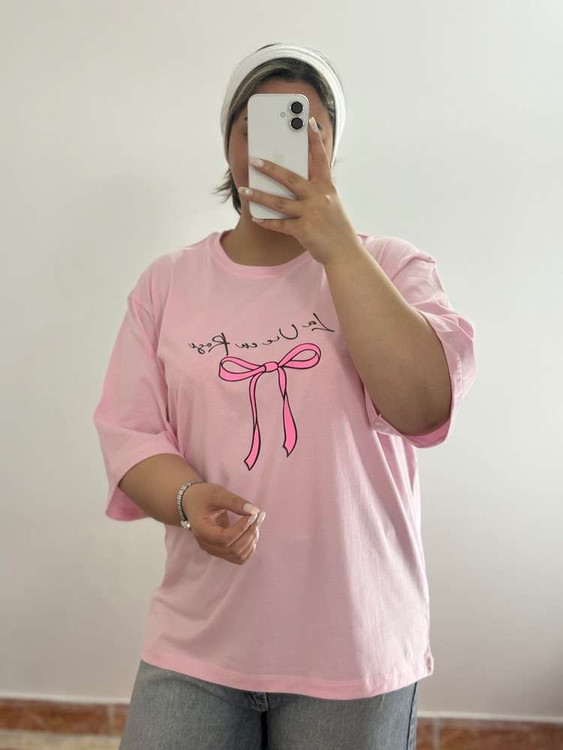 خرید تیشرت لانگ زنانه مدل استین کوتاه جنس نخ پنبه