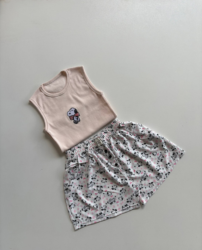 ست تاپ و شورتک زنانه عروسکی جنس کبریتی برند مانلیز